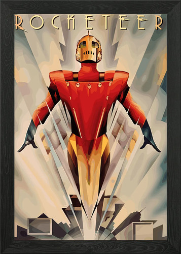 The rocketeer art deco poster - rocketeer,