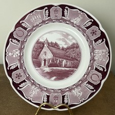 Vintage Wedgewood Plate - Wee Kirk O The Heather, Clendale California, 27.5cm