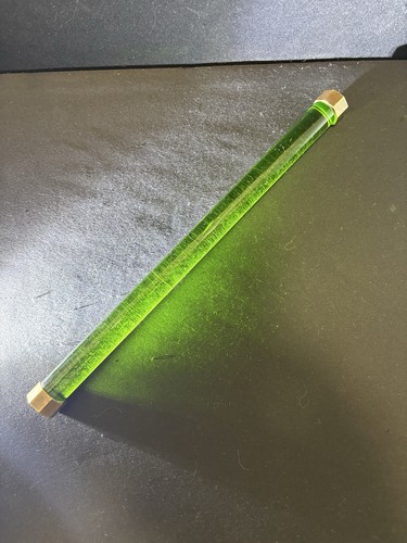 Unique vintage green glass rod - glass,