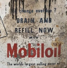 Vintage Mobile Oil Sign 3ft x 2ft, Advertising,