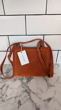 Jigsaw Adeline Suede Orange Book Cross body Bag BNWT
