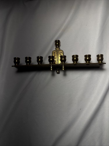Vintage brass hanukkah menorah - hanukkah,