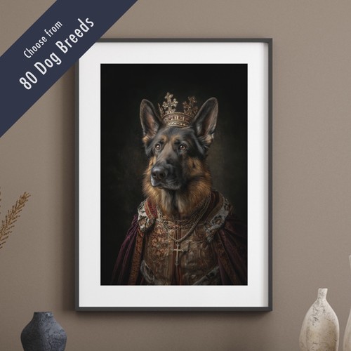 Royal dog portrait print - royal,