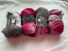Cygnet Boho Spirit self striping wool, yarn pink, white, grey