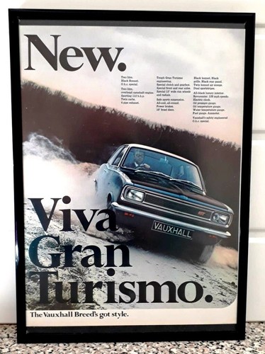 Framed original classic car - classic, ad