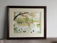 Framed Watercolour of Lake
