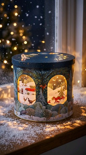Musical light christmas tin - musical,