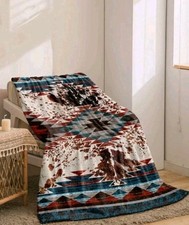 Luxury Double Throw Blanket Sofa Bed Mexican Print Boho Aztec Design Soft Throw