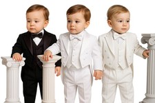 Baby Boys Christening Outfit, Boys Tuxedo Tail Suits, Page Boy Outfit 3M to 6YRS