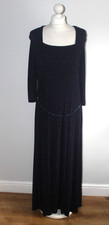 JOSEPH RIBKOFF Fantastic Black Sparkly Maxi Dress Size 18
