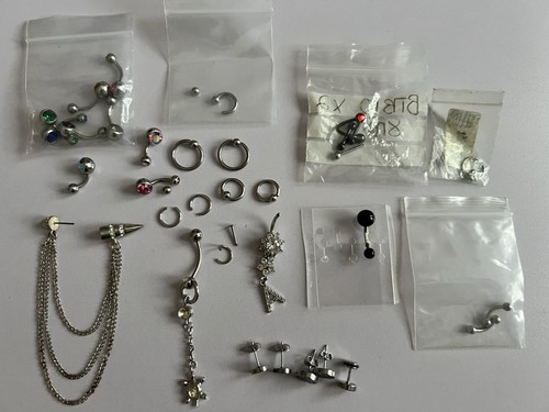 Silver body jewelry - silver,