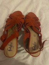 Size 6 Red Wedge Wide Fit Ladies Shoes