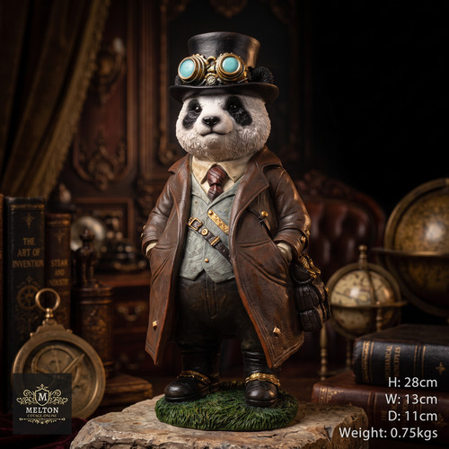 Steampunk panda bear tiger - panda,