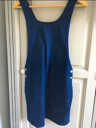 Topshop blue denim pinafore - topshop,