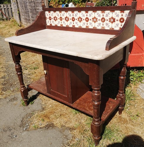 Antique marble wash stand - marble,