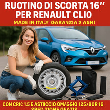 Spare Tire Kit 16" For RENAULT CLIO Jack 1.5 Free Case 125/80R16