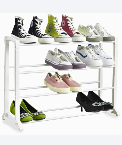 Tier white shoe rack - 4,