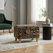 Leopard Fur Print Footstool