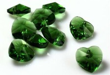 10 HEART FACETED GLASS BEADS