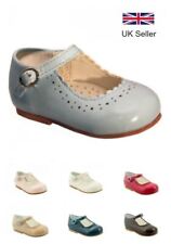Girls Shoes Luxury Spanish Black, White, Red, Navy, Camel, Cream UK 1-8 Sale On!