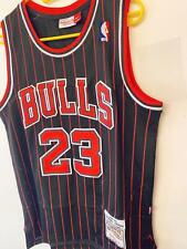 #23 Michael Jordan NBA Black Stripe Jersey Chicago Bulls Swingman  Vintage