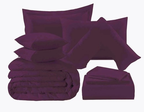 Easycare plain polycotton - easycare, plum
