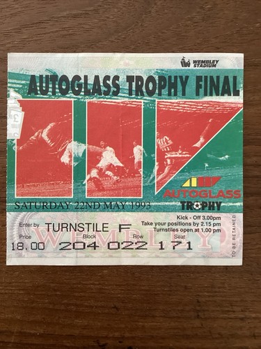 Wembley 1993 autoglass trophy - wembley,