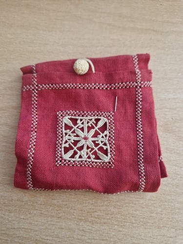 Antique pin cushion pouch - antique,