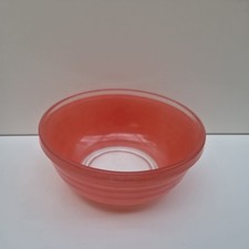 Vintage Phoenix Medium Glass Mixing Bowl Round Pink Coral Retro Kitchenware