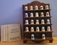 22 Vintage Porcelain "The Country Store Thimbles"  w/ Display Shelf and Books. 