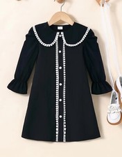  Girls Black Tunic Dress With