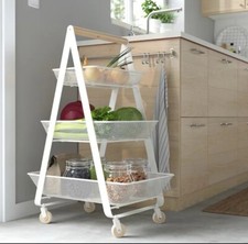 IKEA Risatorp Trolley, White - Metal & Wood - Food, Crafts, Toiletries