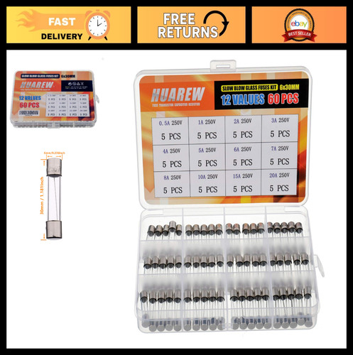 Pcs slow blow glass fuses - pcs,