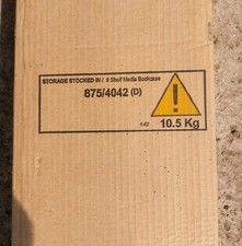 Flat Pack 6 Tier Media Bookcase, Stands Maybe 4'6" Shelves Are Sized In Picture.