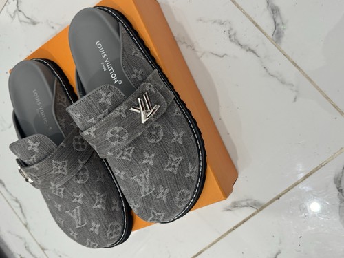 Grey monogram comfort mules - lv,