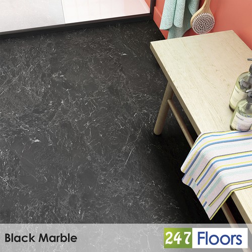 Black marble stone effect - black,