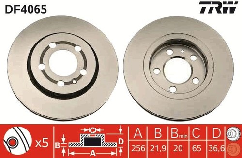 Brake disc trw df4065 for - df4065, audi