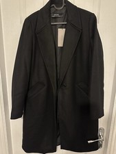 Zara black wool coat Size M Brand New