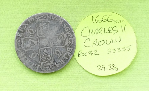 1666 silver crown - coin, king