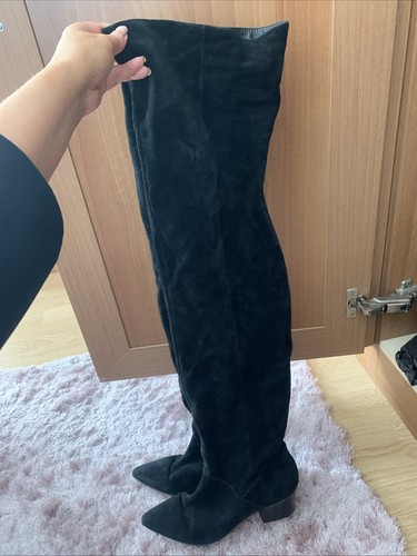 Black suede over the knee - black,