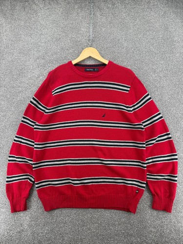 Nautica red grey black striped - red,