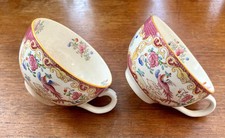 Antique Minton 'Pink Cockatrice' tea cups x2 9646