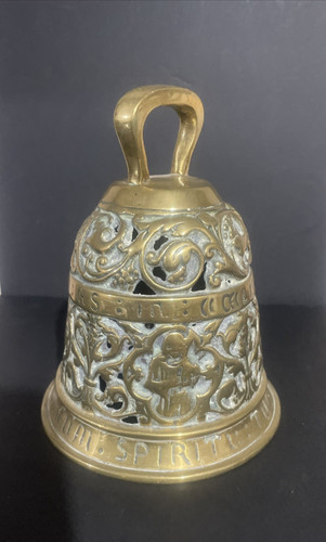 Antique brass church bell 16cm - brass,