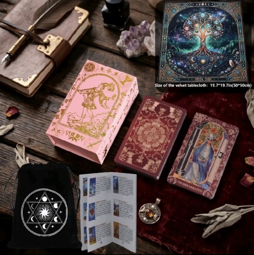 Crimson gold foil tarot - 78,