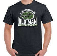 Crossbow T-Shirt Hunting Archery Never Underestimate an Old Man With Mens Funny