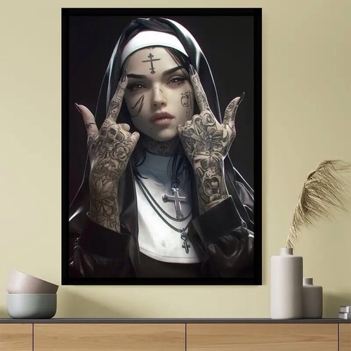 Tattoo nun rebel - nun, modern