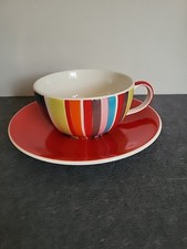 Whittard of Chelsea Red Striped Tea Cup And Saucer