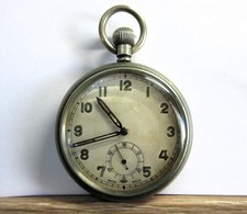 Antique WW1, WW2 Period Swiss Made OPEN FACE POCKET WATCH - Working