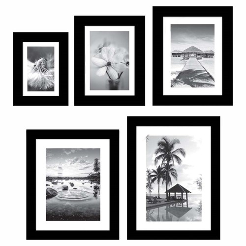 Black glass photo frames with - black,