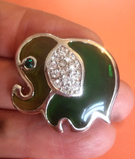 Vintage Elephant Brooch Silver